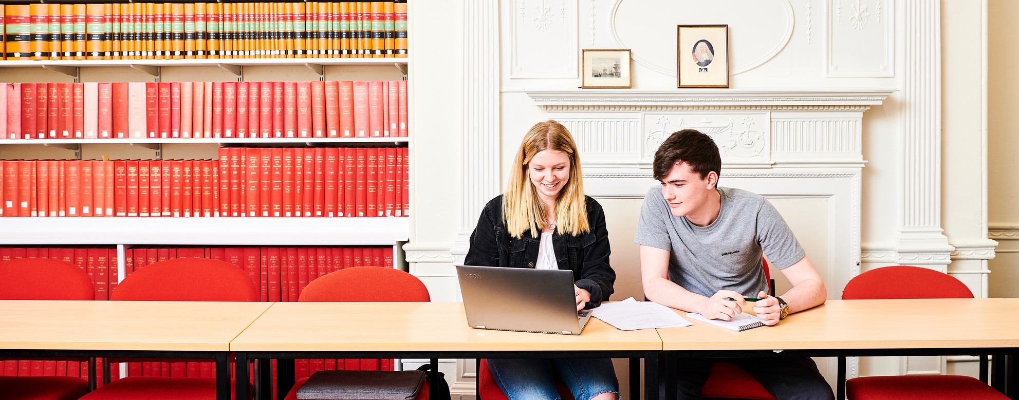 Students in library